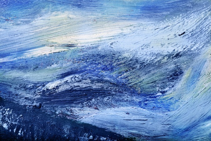 Oil painting of abstract waves texture